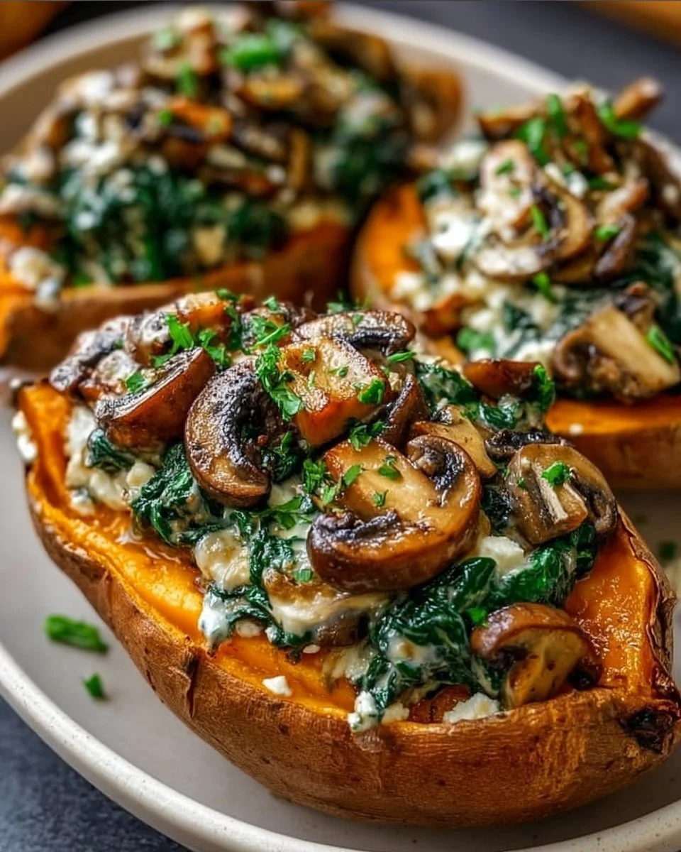 Gefüllte Süßkartoffeln mit Champignons und Spinat: Ein Unglaubliches Ultimatives Rezept