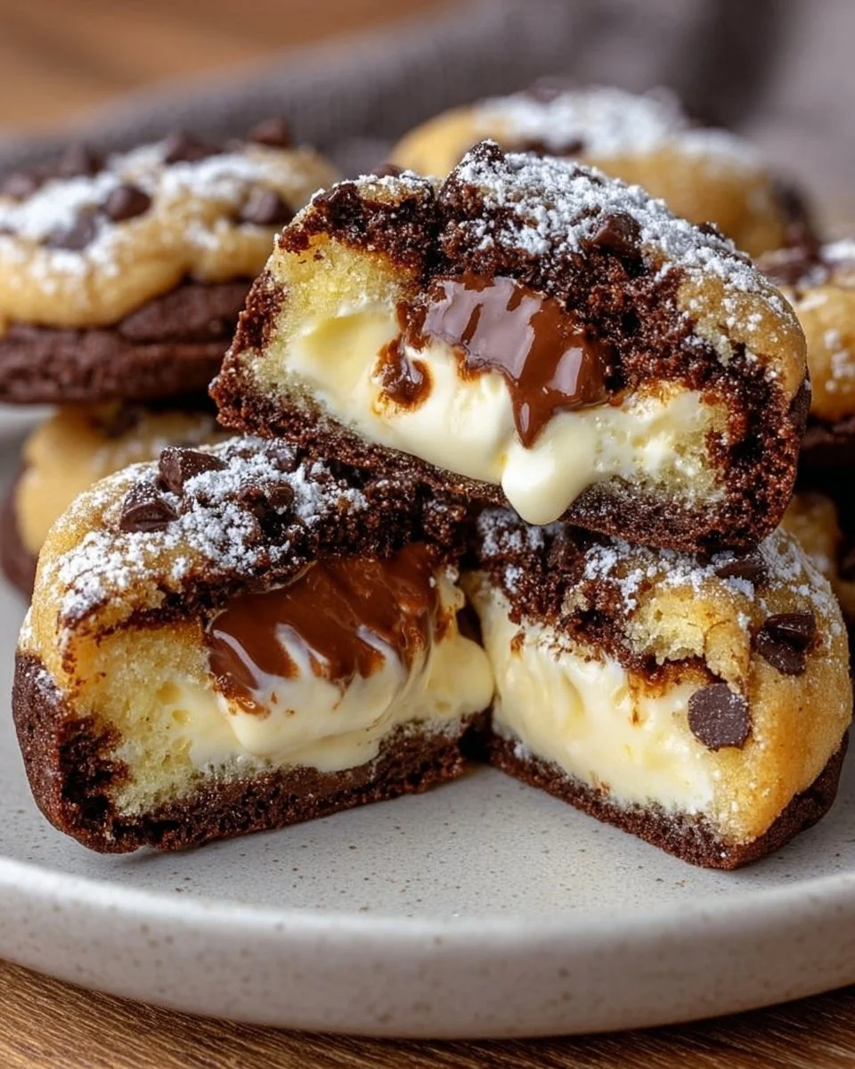 Käsekuchen gefüllte Schokoladenkekse