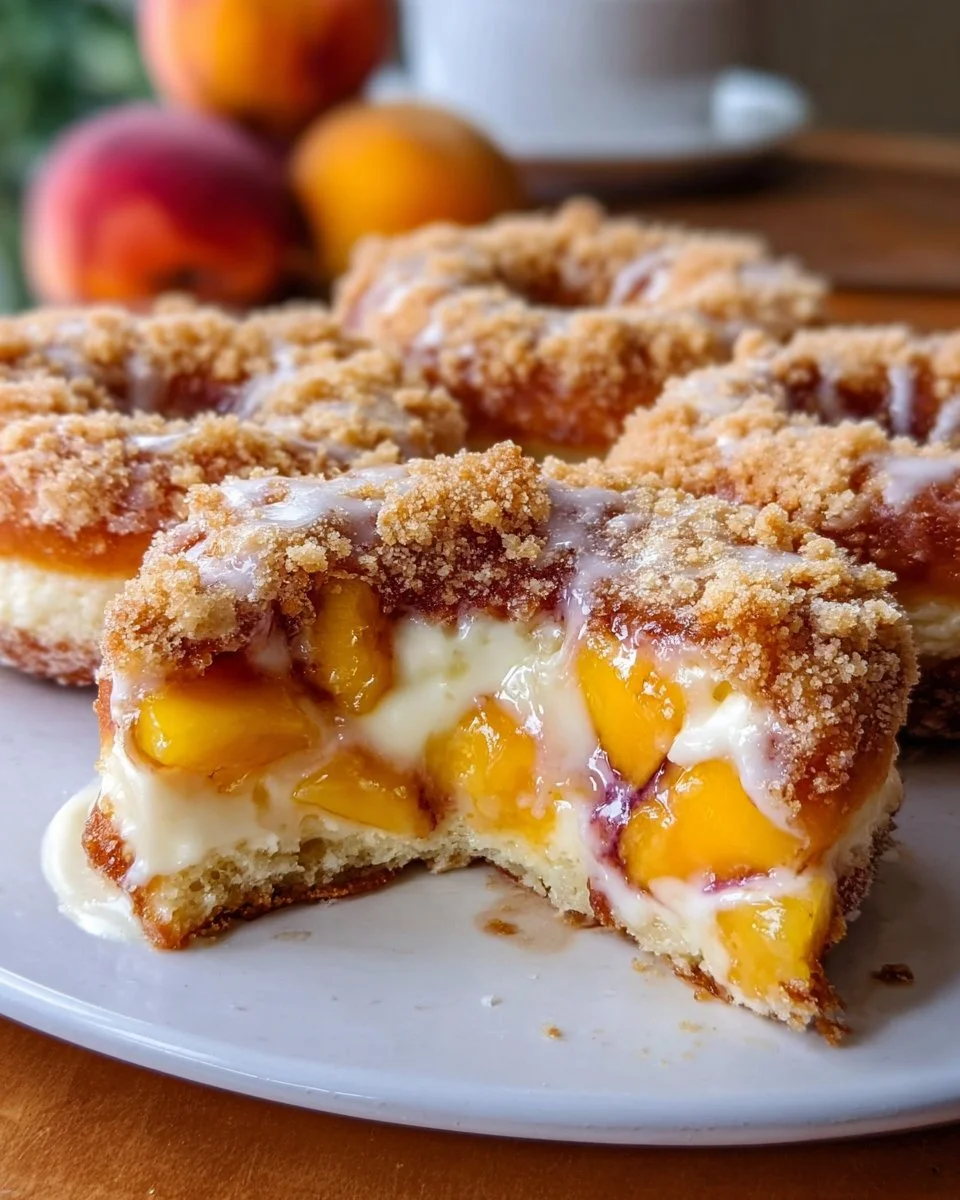 Pfirsich-Cobbler-Käsekuchen-Donuts