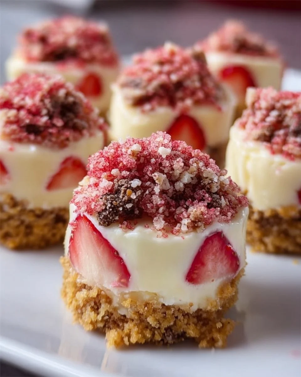Erdbeer-Crunch-Cheesecake-Bites