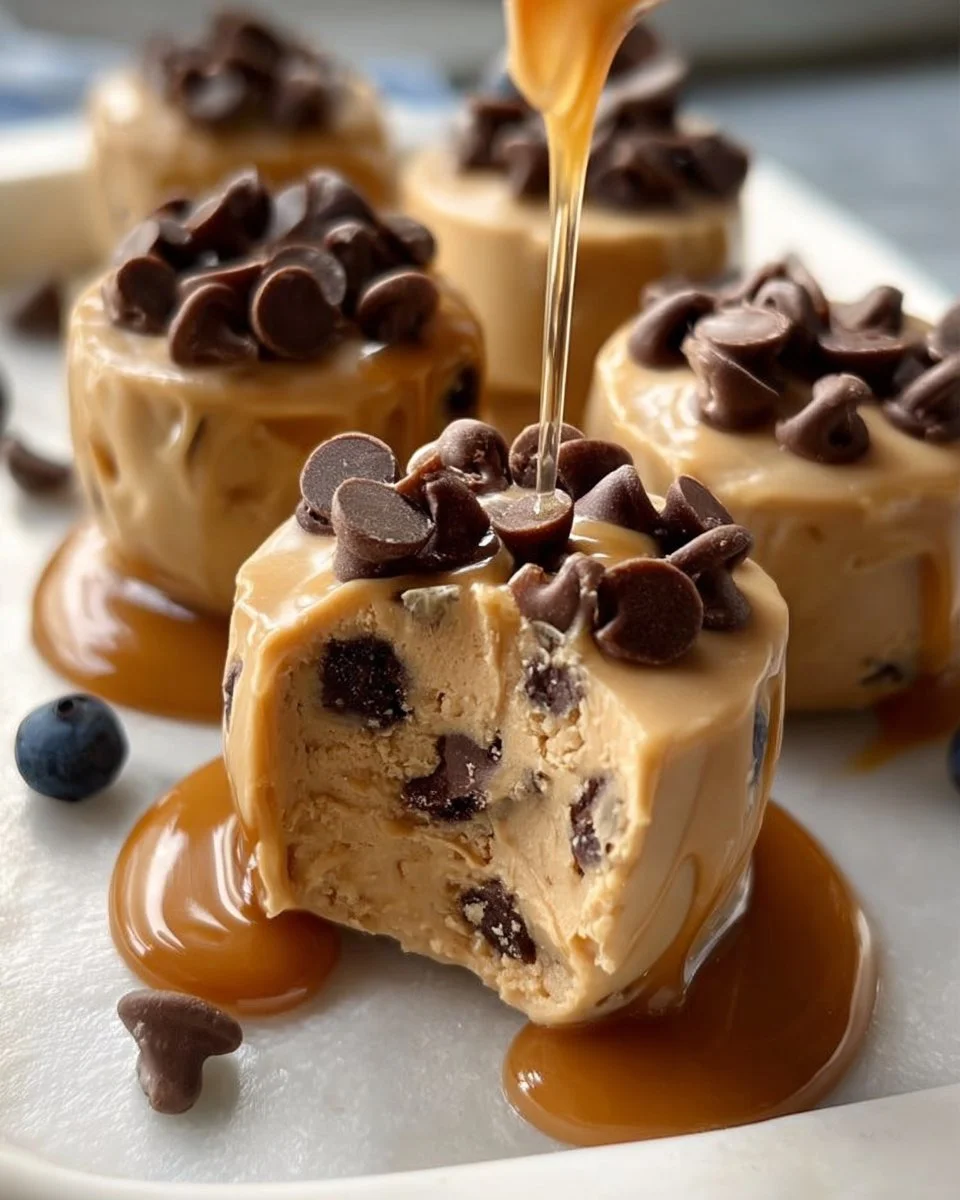 Gefrorene griechische Joghurt-Erdnussbutter-Bissen