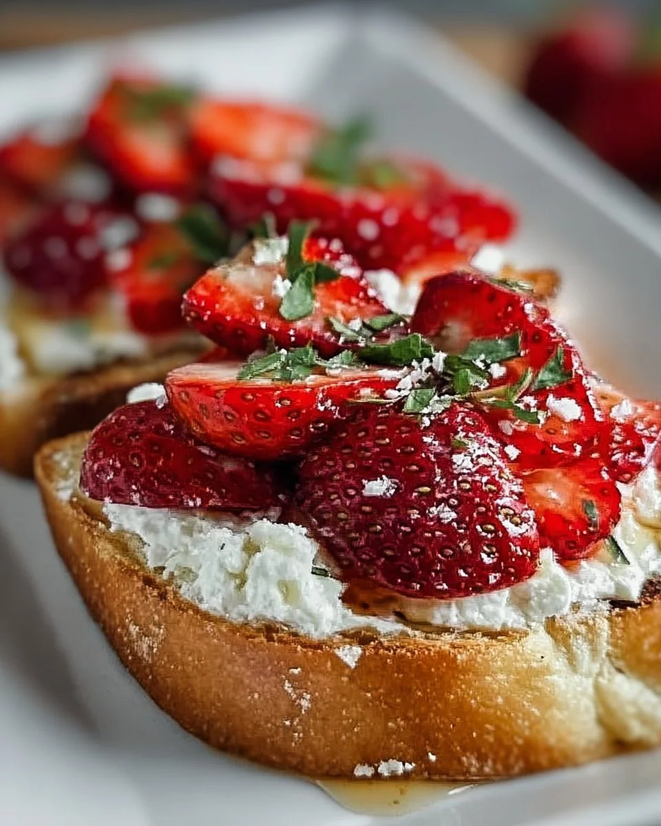 Geröstetes Erdbeer-Ricotta-Toast