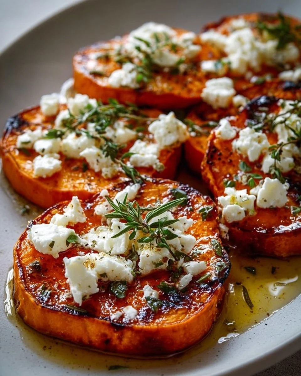 Gourmet Honey-Feta Sweet Potato Rounds