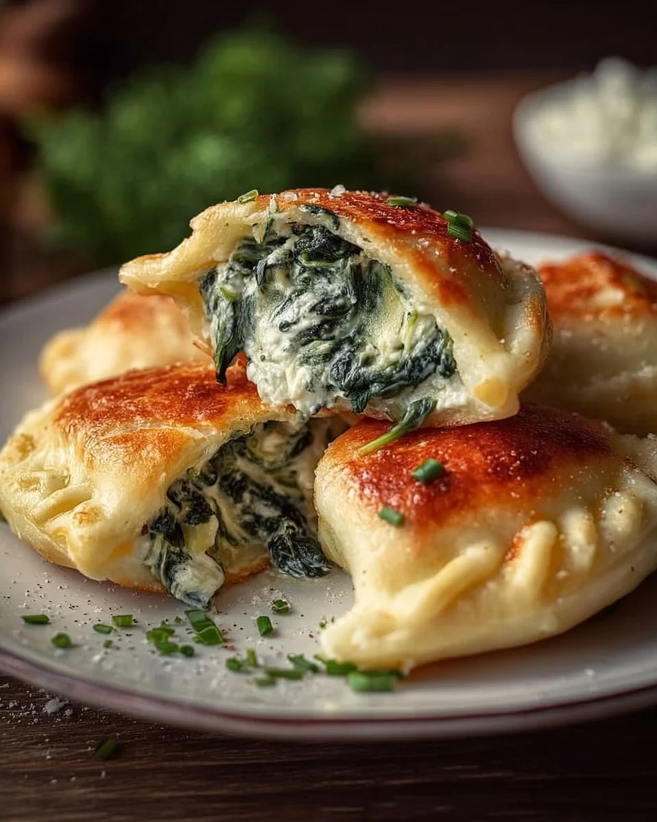 Kartoffeltaschen mit Spinatfüllung