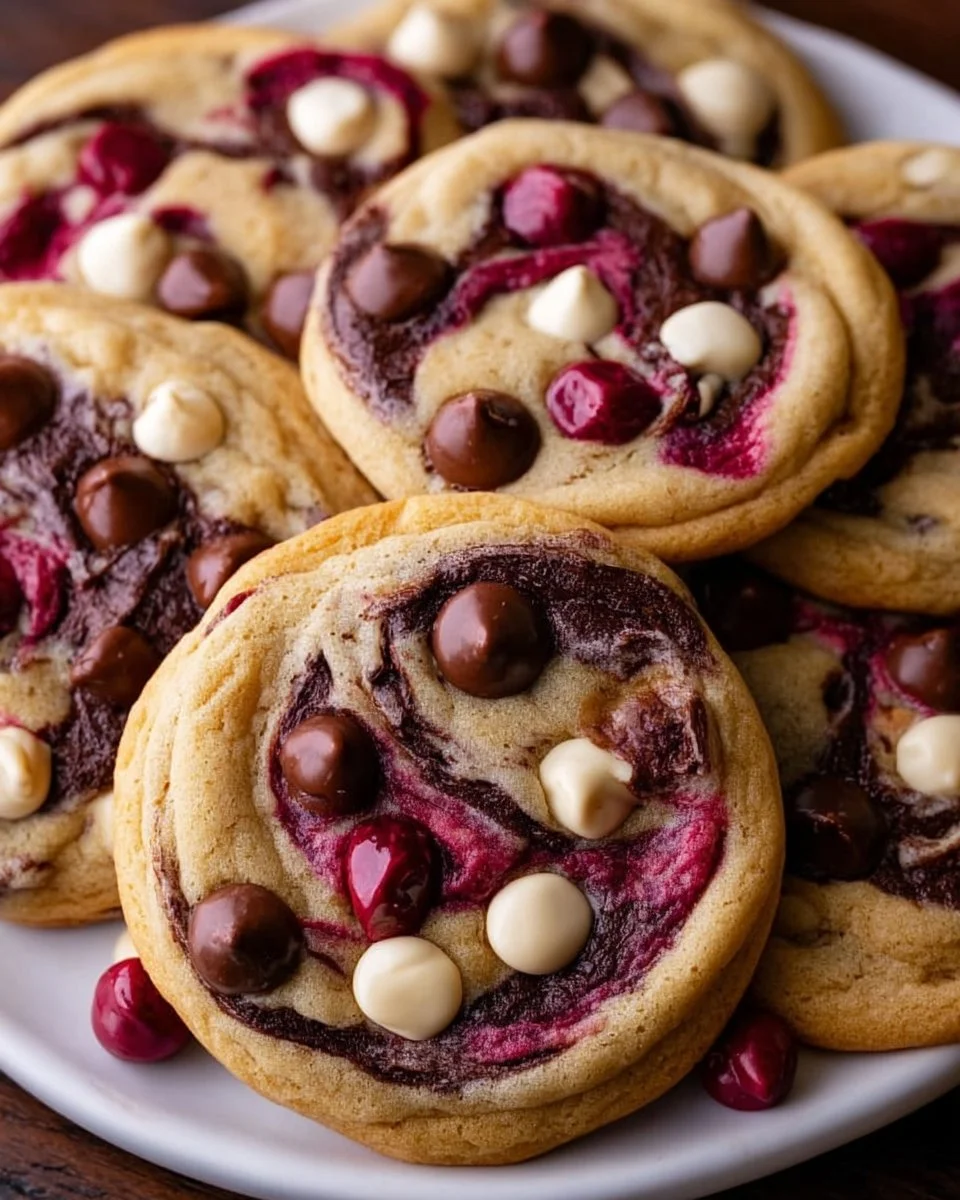 Kirschen-Schokoladenstückchen-Kekse mit Mokka-Stückchen