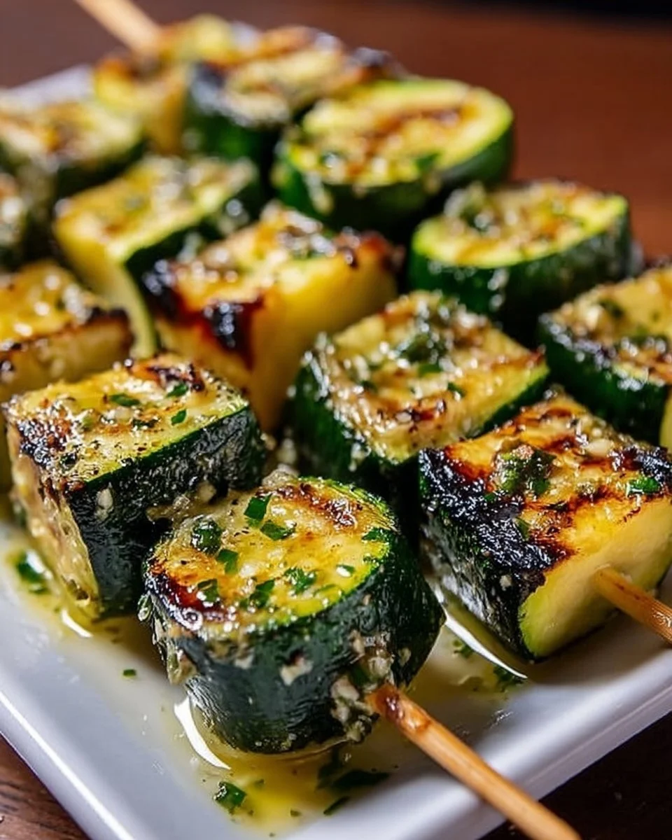 Knoblauch-Butter-Zucchini-Spieße