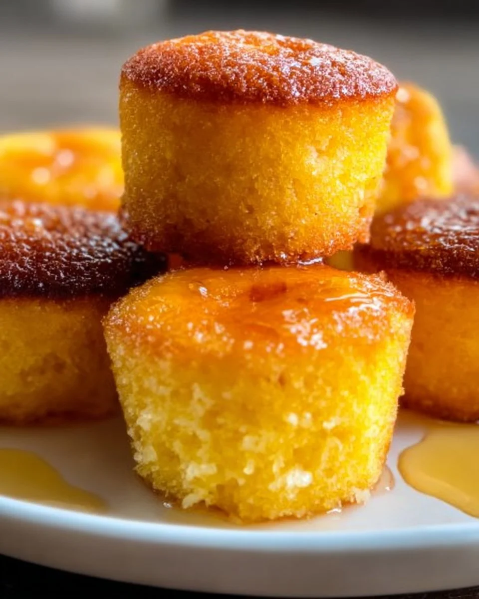 Leckere Maisbrot-Popper auf einem Teller garniert