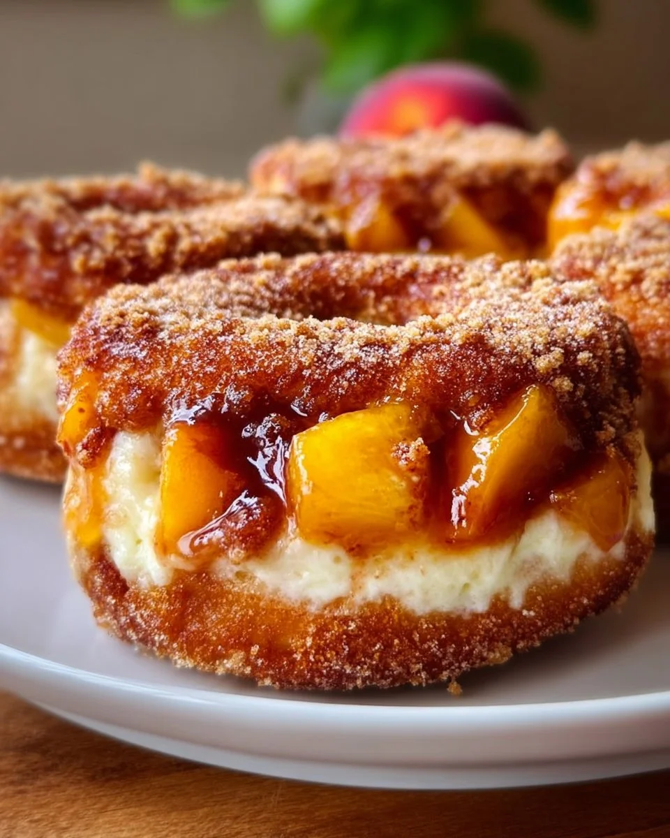 Pfirsich-Cobbler-Käsekuchen-Donuts