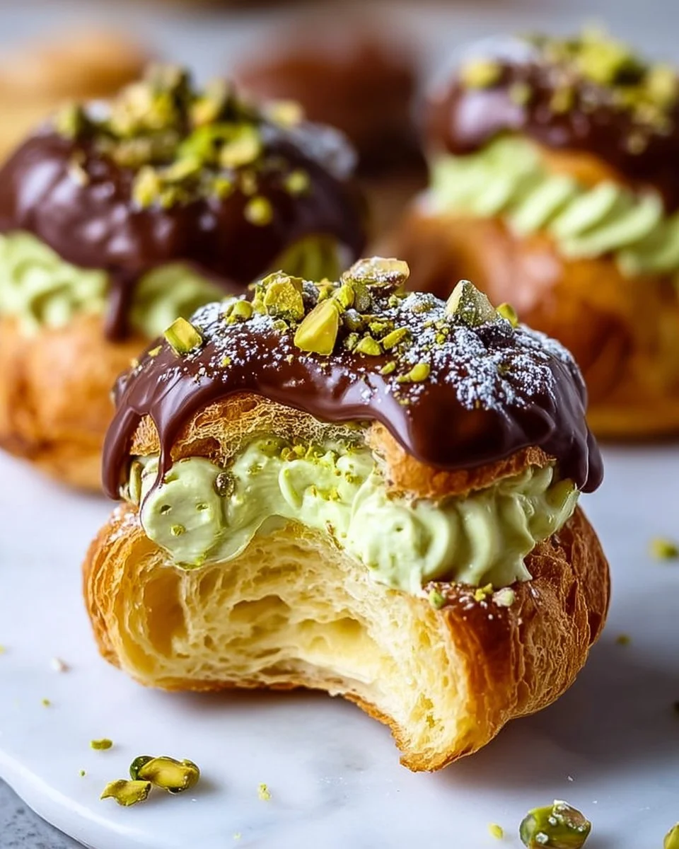 Pistazien-Schokoladen-Choux-Buns