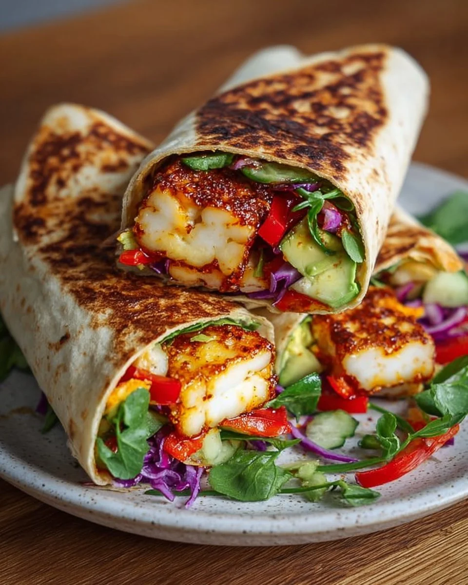 Süße Chili-Halloumi-Wraps | Einfache vegetarische Mittagessen