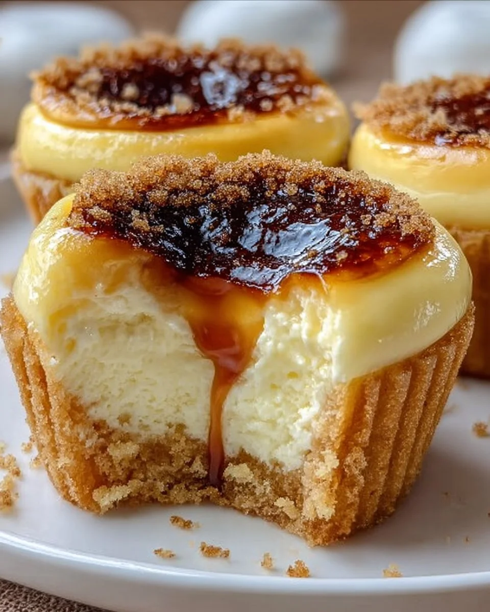 Vanillebohnen Crème Brûlée Käsekuchen Cupcakes