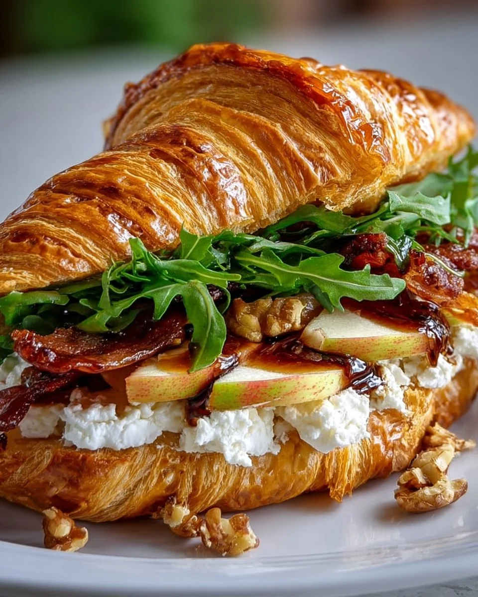 Apfel- und Ziegenkäse-Croissant-Sandwich