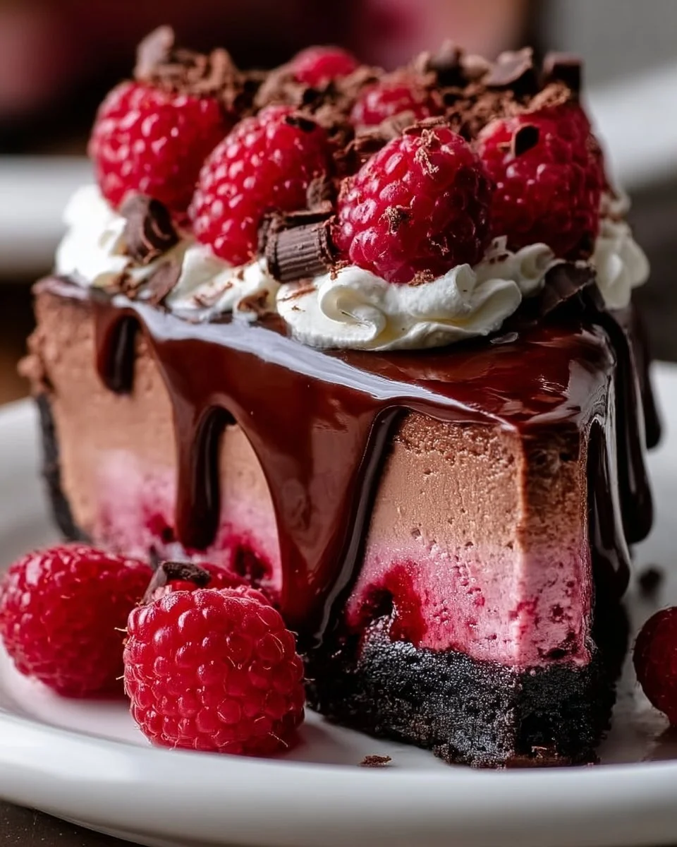 Dekadenter Dunkler Schokoladen-Raspberry-Käsekuchen, den Sie lieben werden