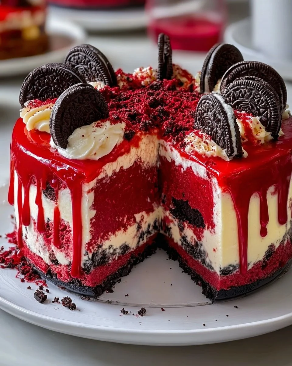 Die beste Rot-Weiß-Oreo-Käsekuchen-Rezept