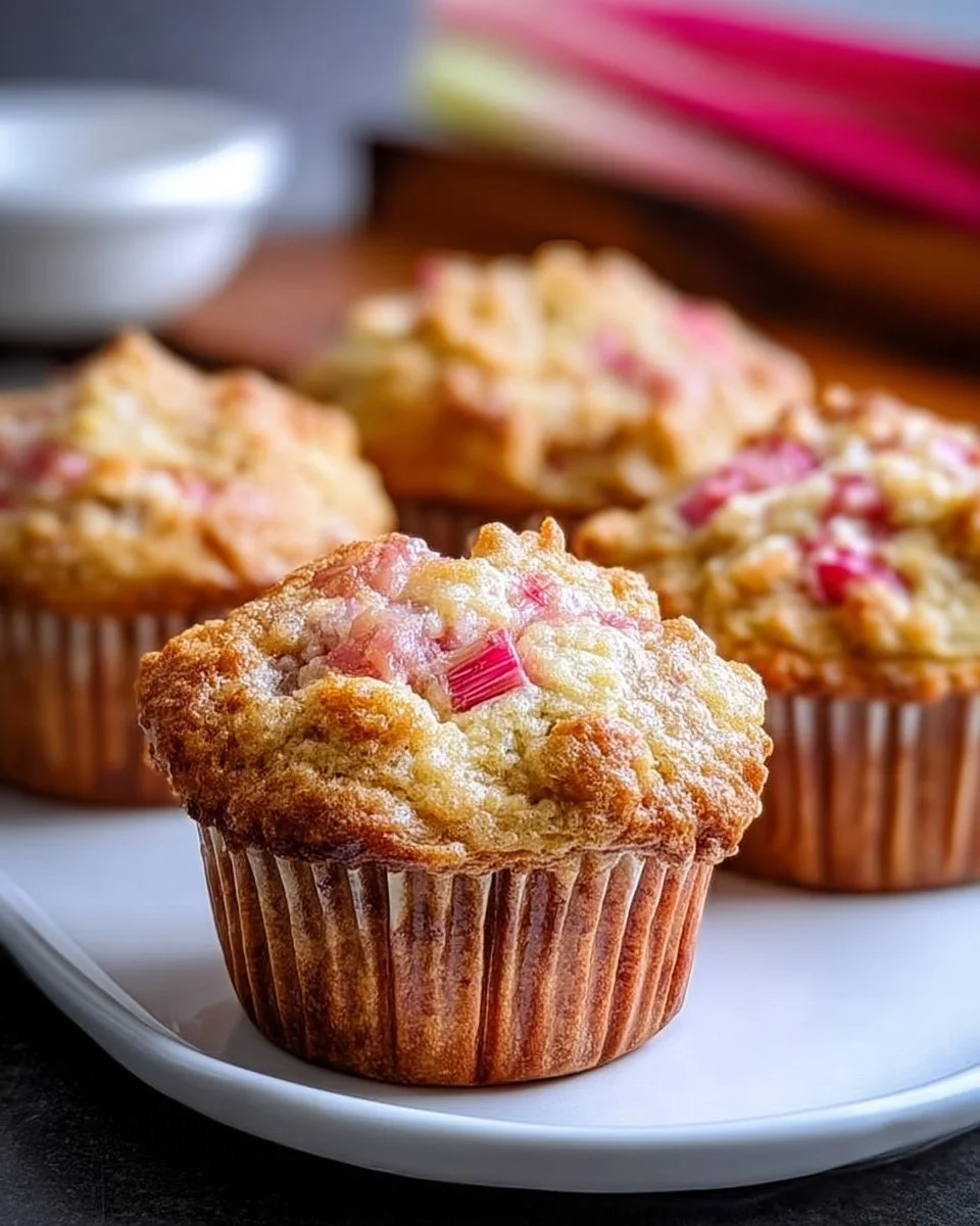 Gesunde Bananen-Rhabarber-Muffins