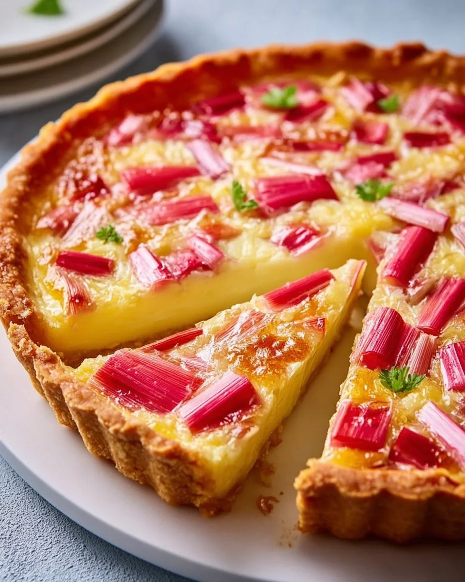 Leckere Rhabarber-Zitronen-Torte