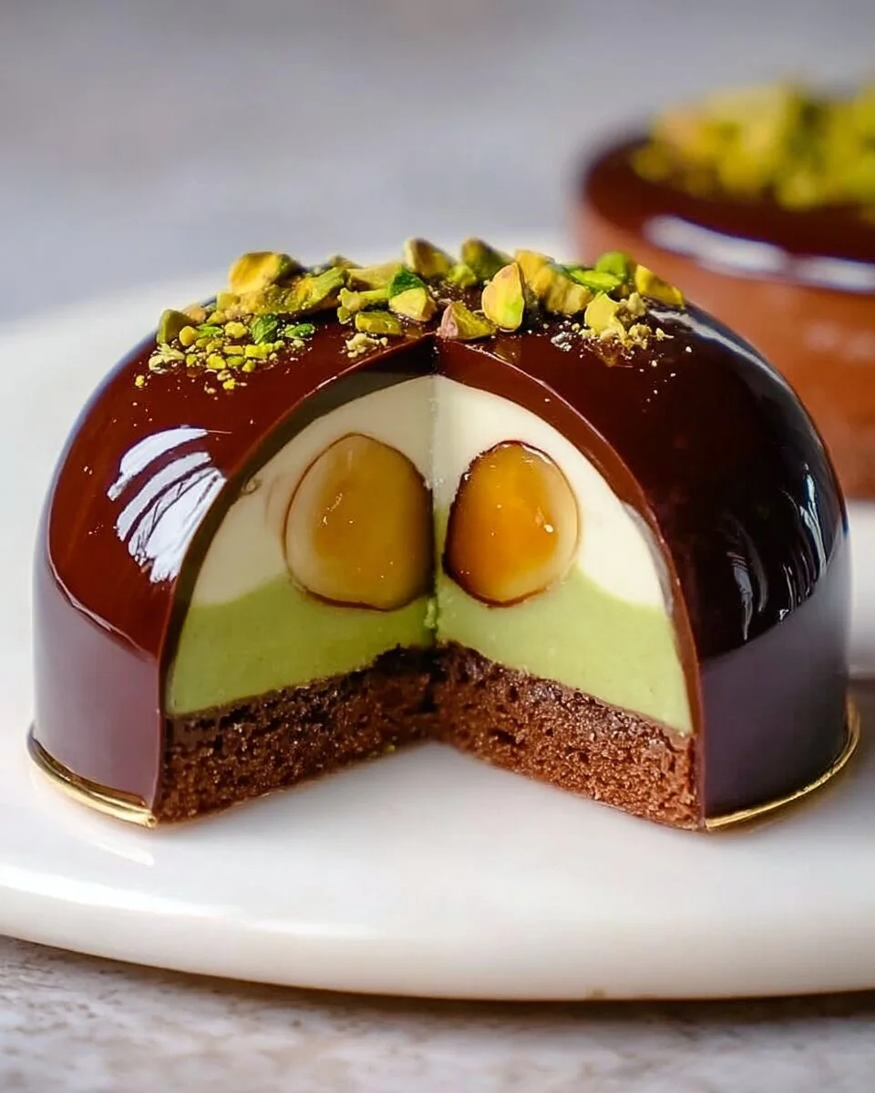 Pistazien-Praline-Entremet