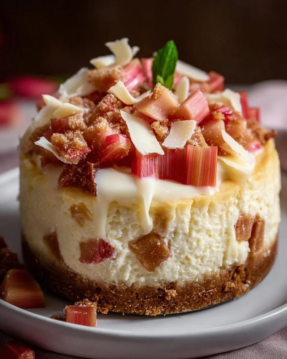 Reiche weiße Schokoladen-Rhabarber-Käsekuchen – moanaskitchen
