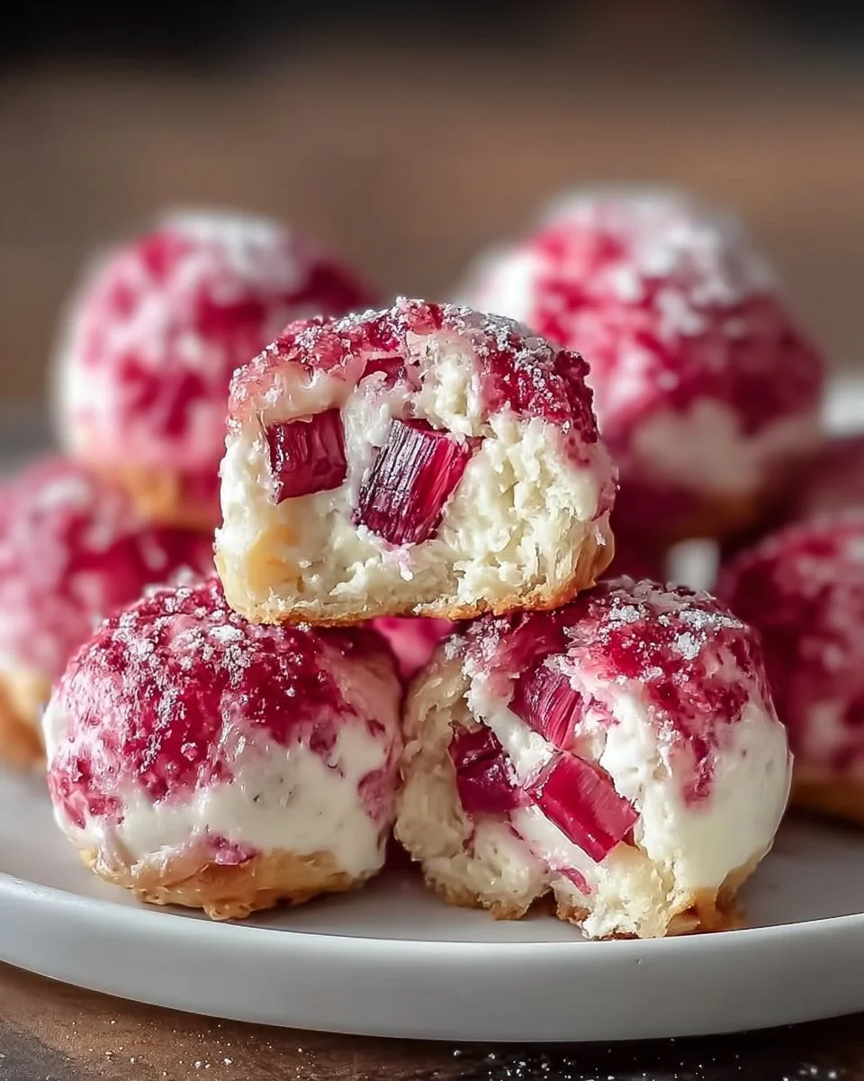 Rhabarber Käsekuchen Bomben