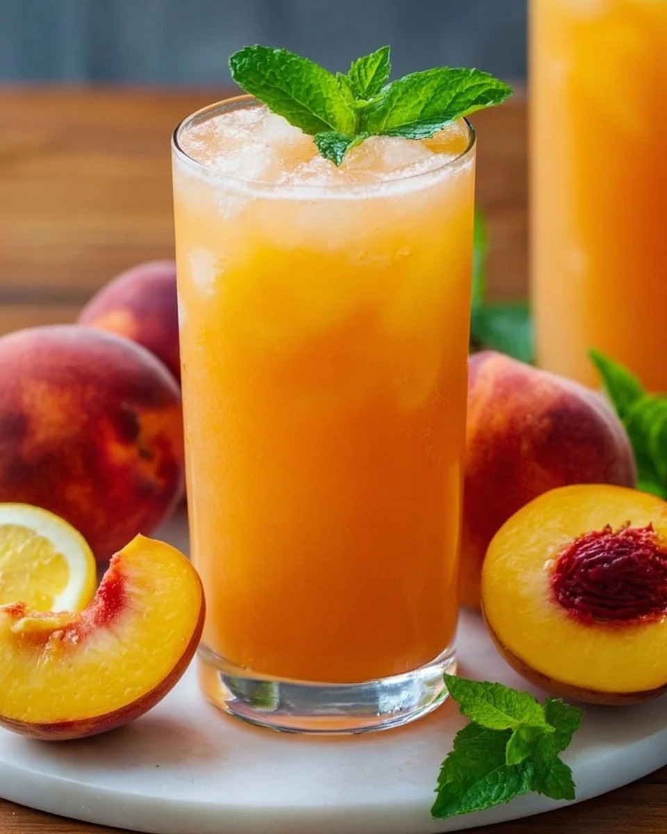 Süße Pfirsich-Limonade