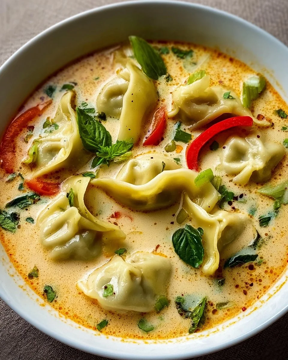 Cremige Thai-Dumplingsuppe