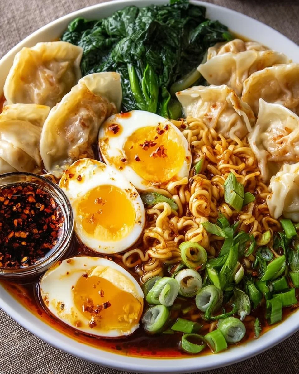 Das Dumpling-Ramen-Gericht