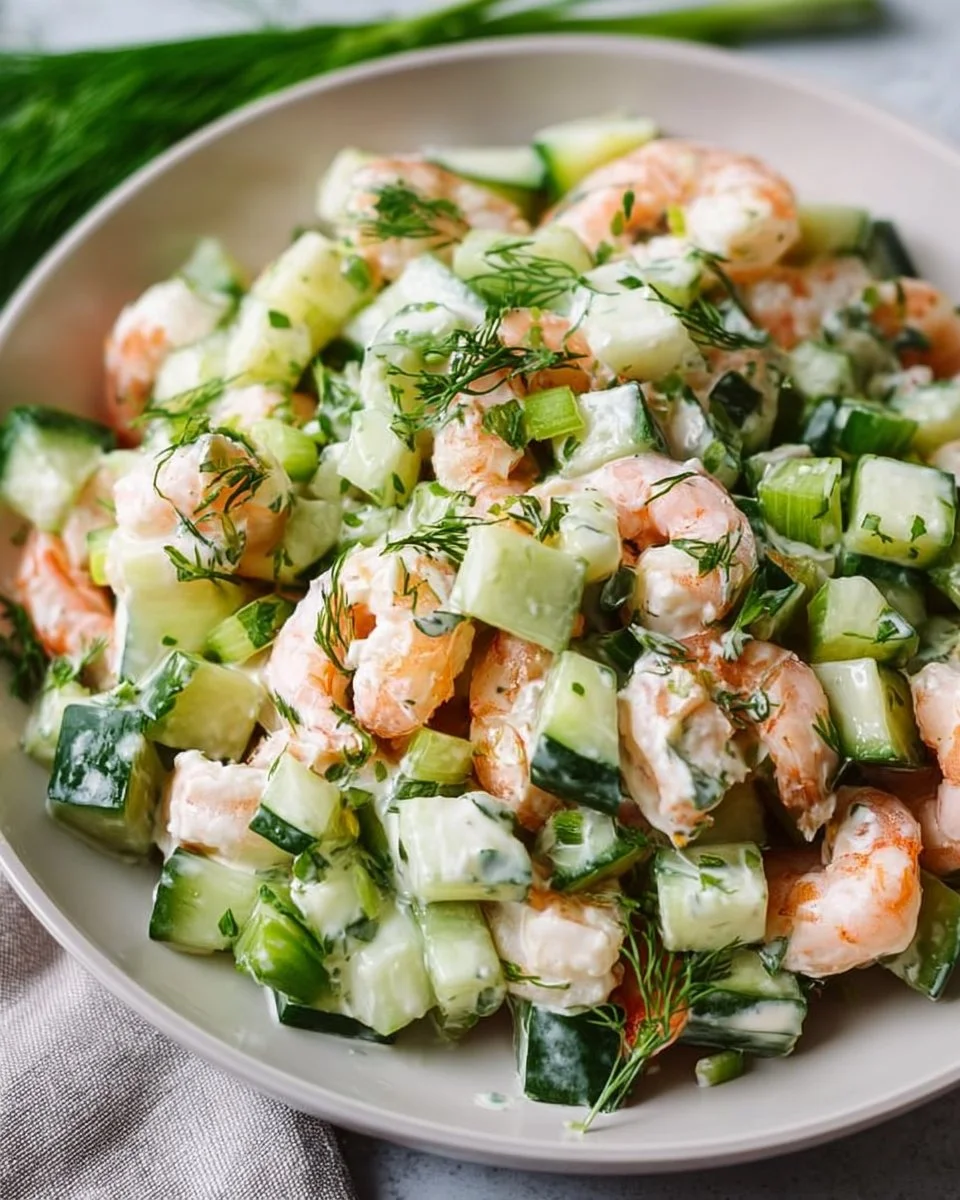 Gesunder Gurken-Garnelen-Salat