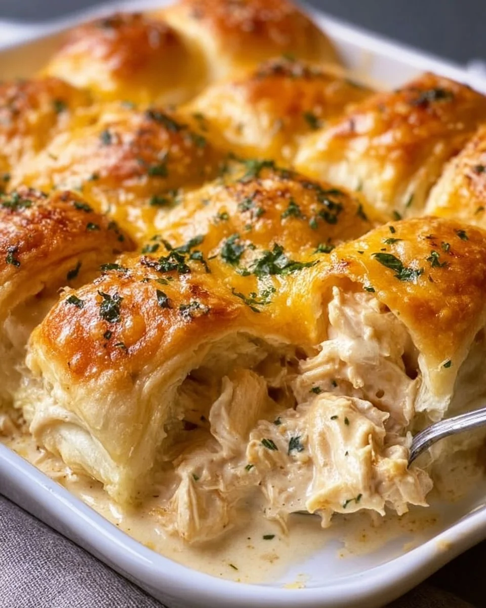 Käse-Hähnchen-Crescent-Auflauf