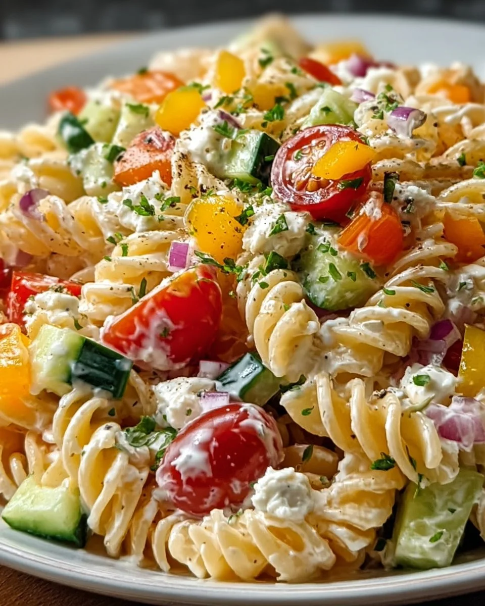 Leichter Nudelsalat mit Joghurt-Dressing