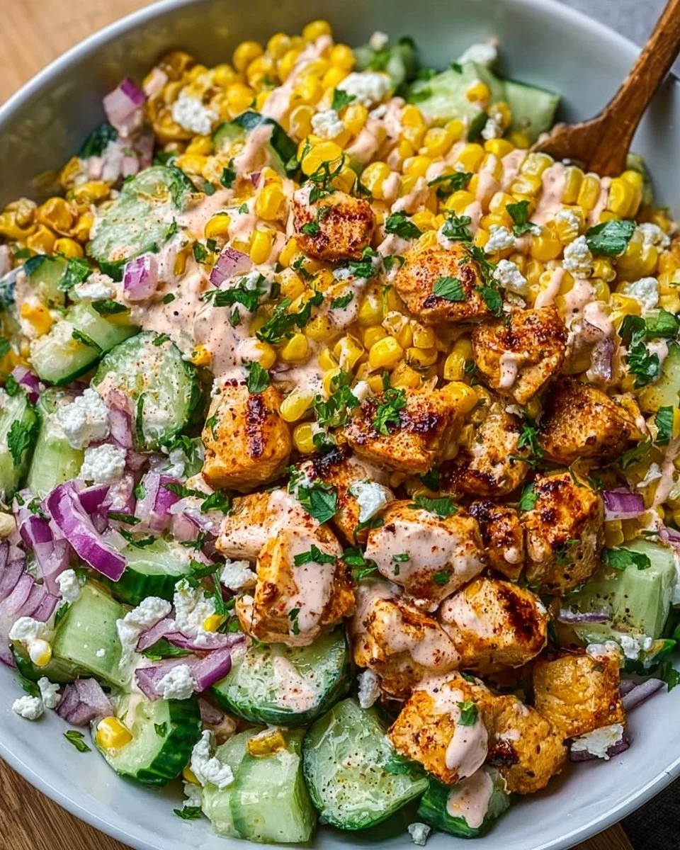 Strassenmais Cremiger Gurken-Hühnchen-Salat: Ein erstaunliches ultimativer Rezept