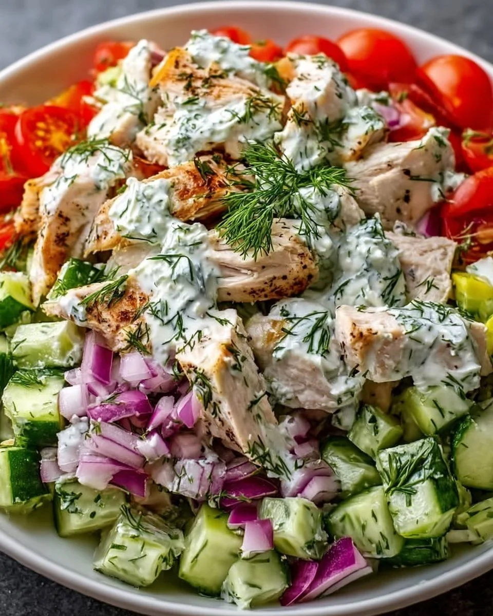 Tzatziki-Hähnchen-Salat