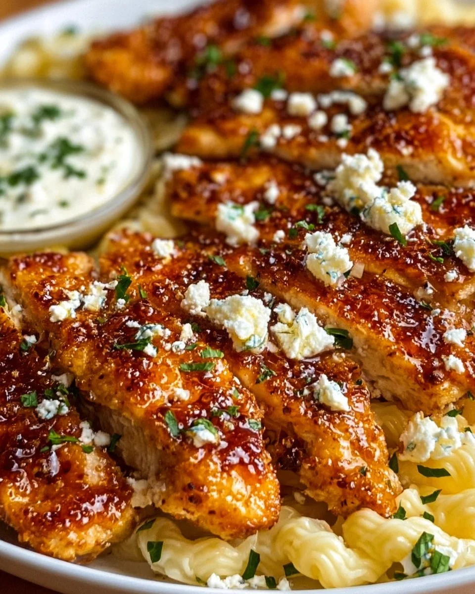 Abendessenrezepte mit Honig | Kräutergevierteter Ziegenkäse-Hühnchen-Pasta, Knuspriges heißes Honig-Feta-Hühnchen, Hühnchenabendessen
