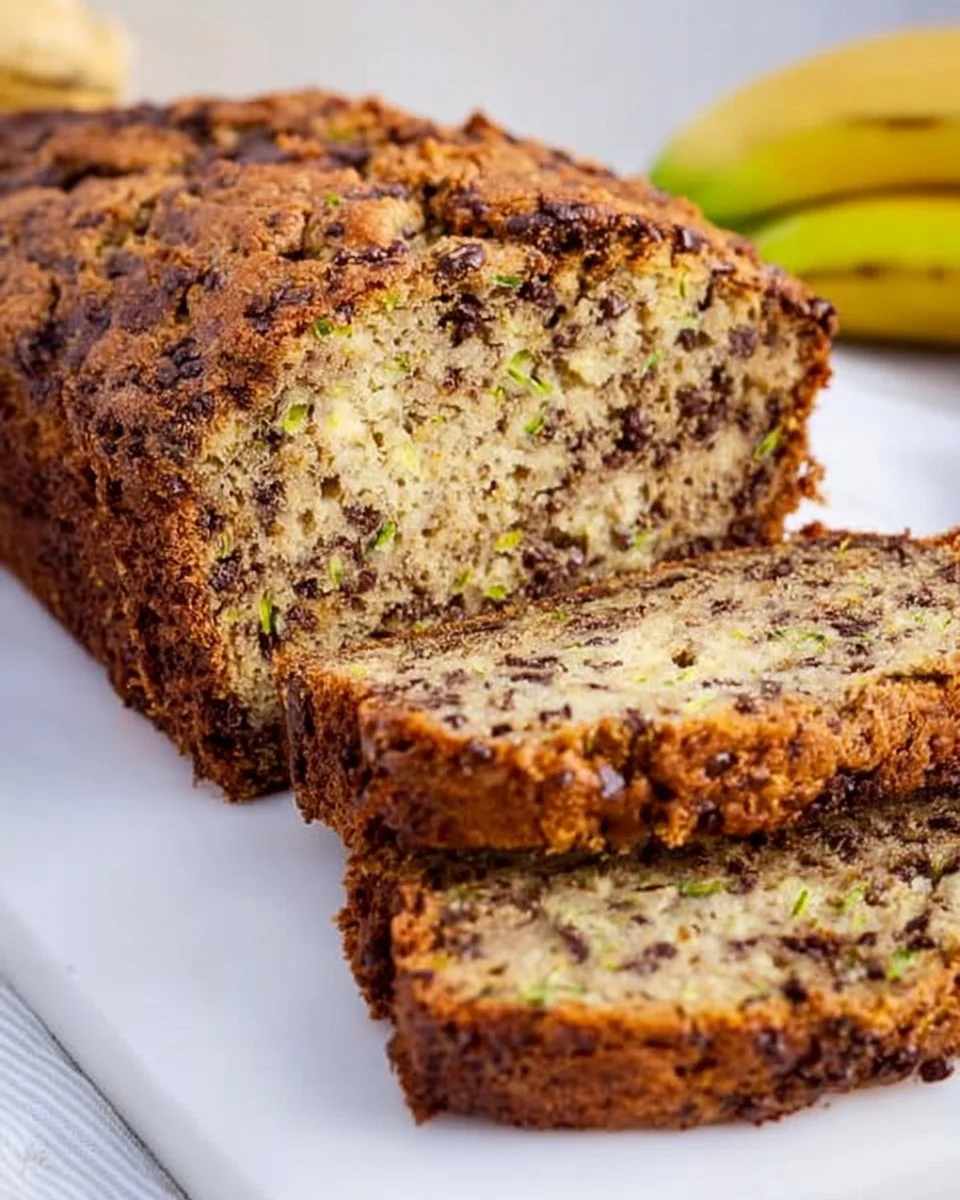 Schmackhaftes Bananen-Zucchini-Brot mit Bananen und Zucchini
