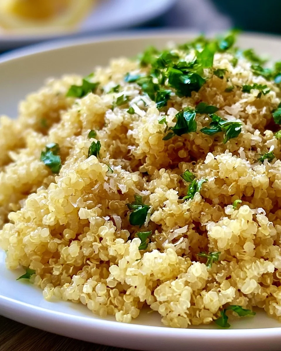 Cremige Knoblauch-Parmesan-Quinoa