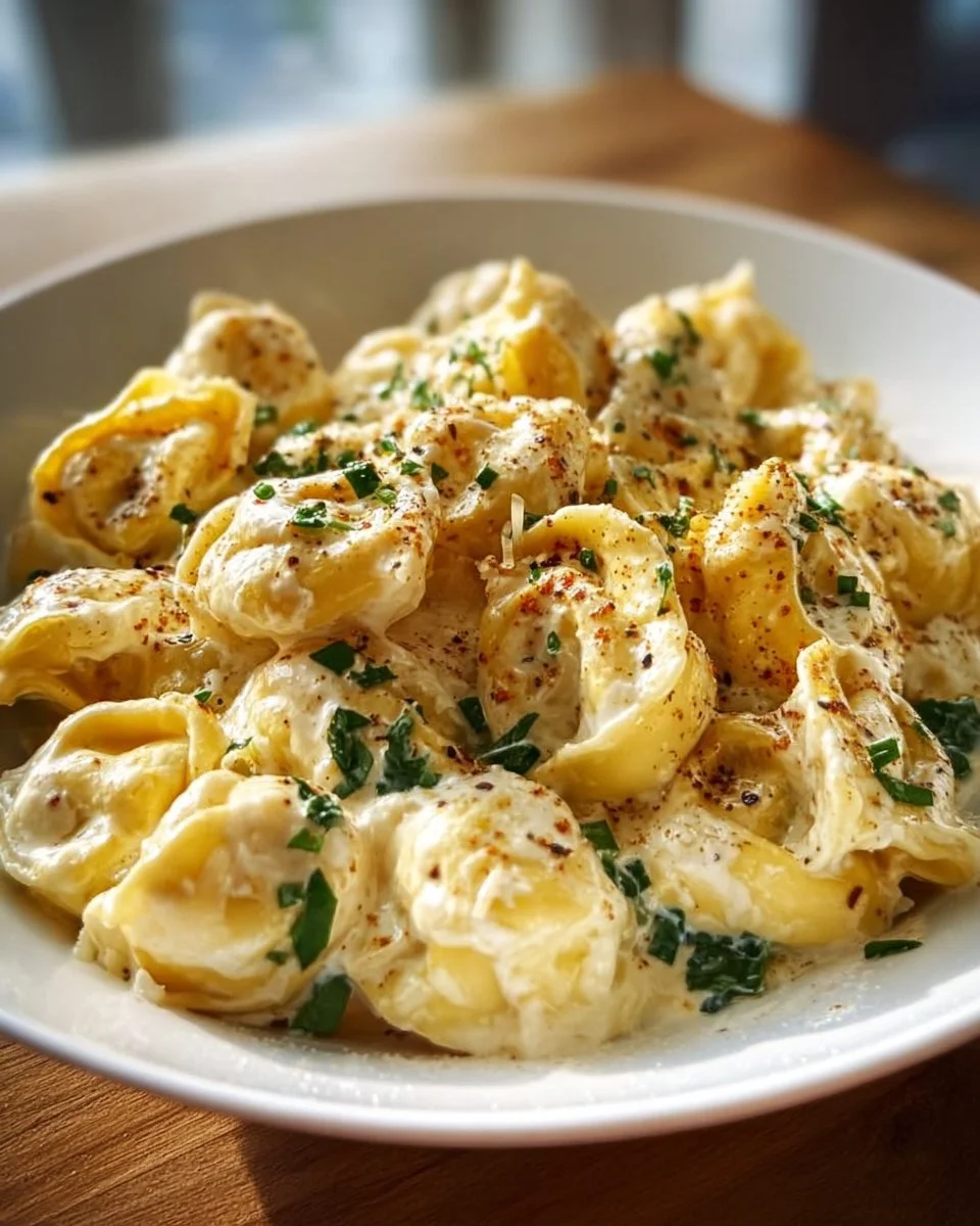 Das beste Knoblauchbutter Tortellini Alfredo Rezept