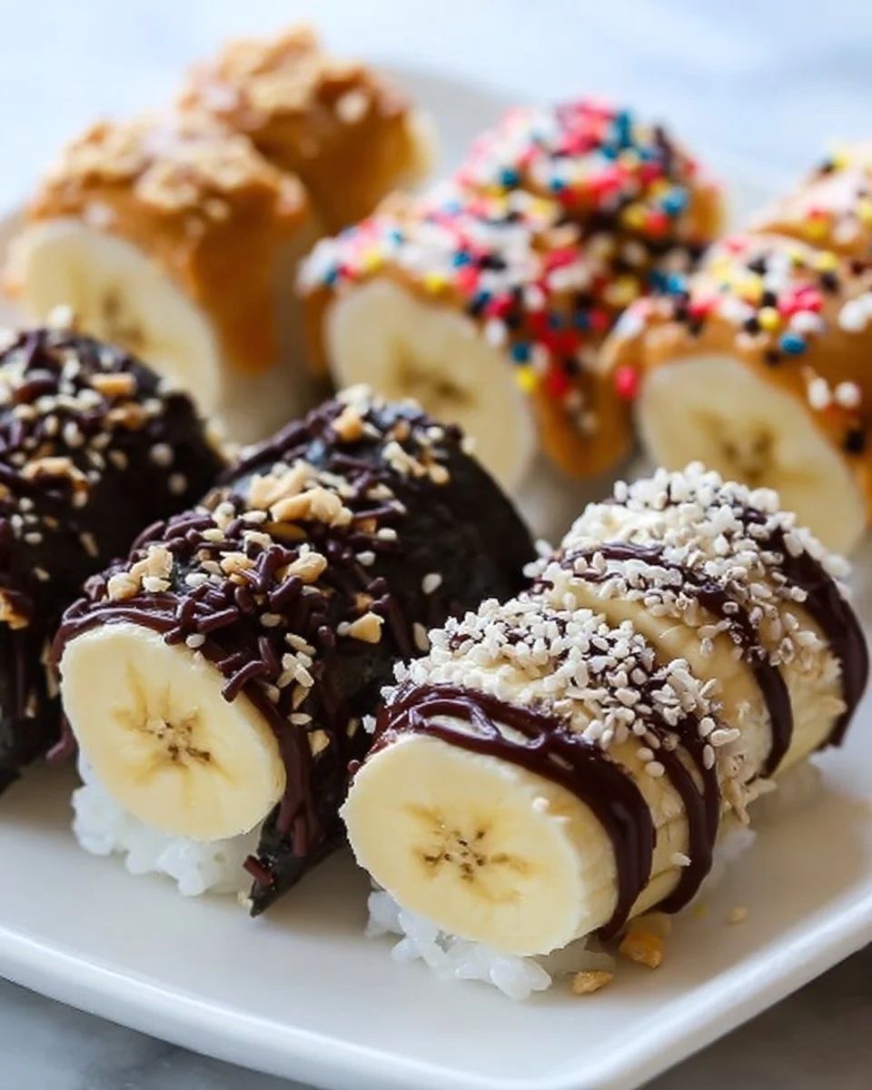 Bananen-Sushi für Kinder - gesunde Snack-Idee mit Bananen und Reis