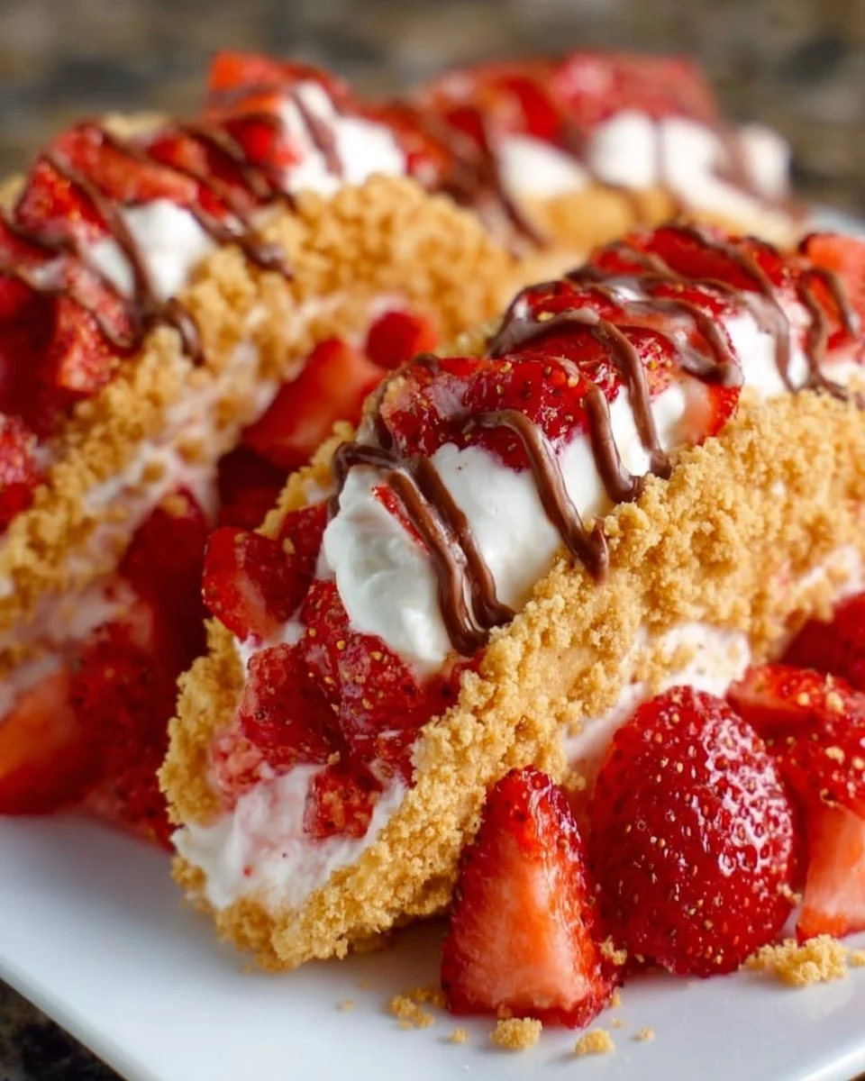 Erdbeer-Crunch-Cheesecake-Tacos