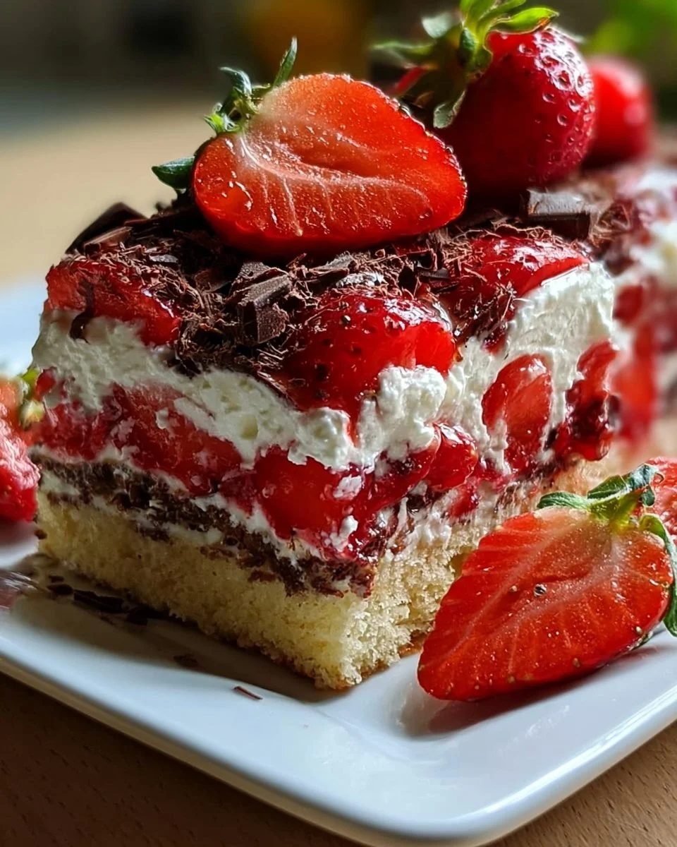 Erdbeere Stracciatella Kuchen