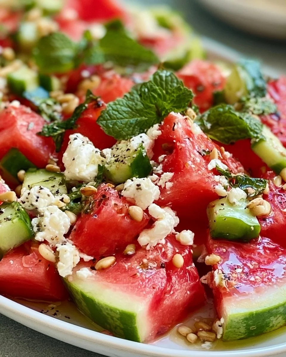 Erfrischender Melonen Feta Salat