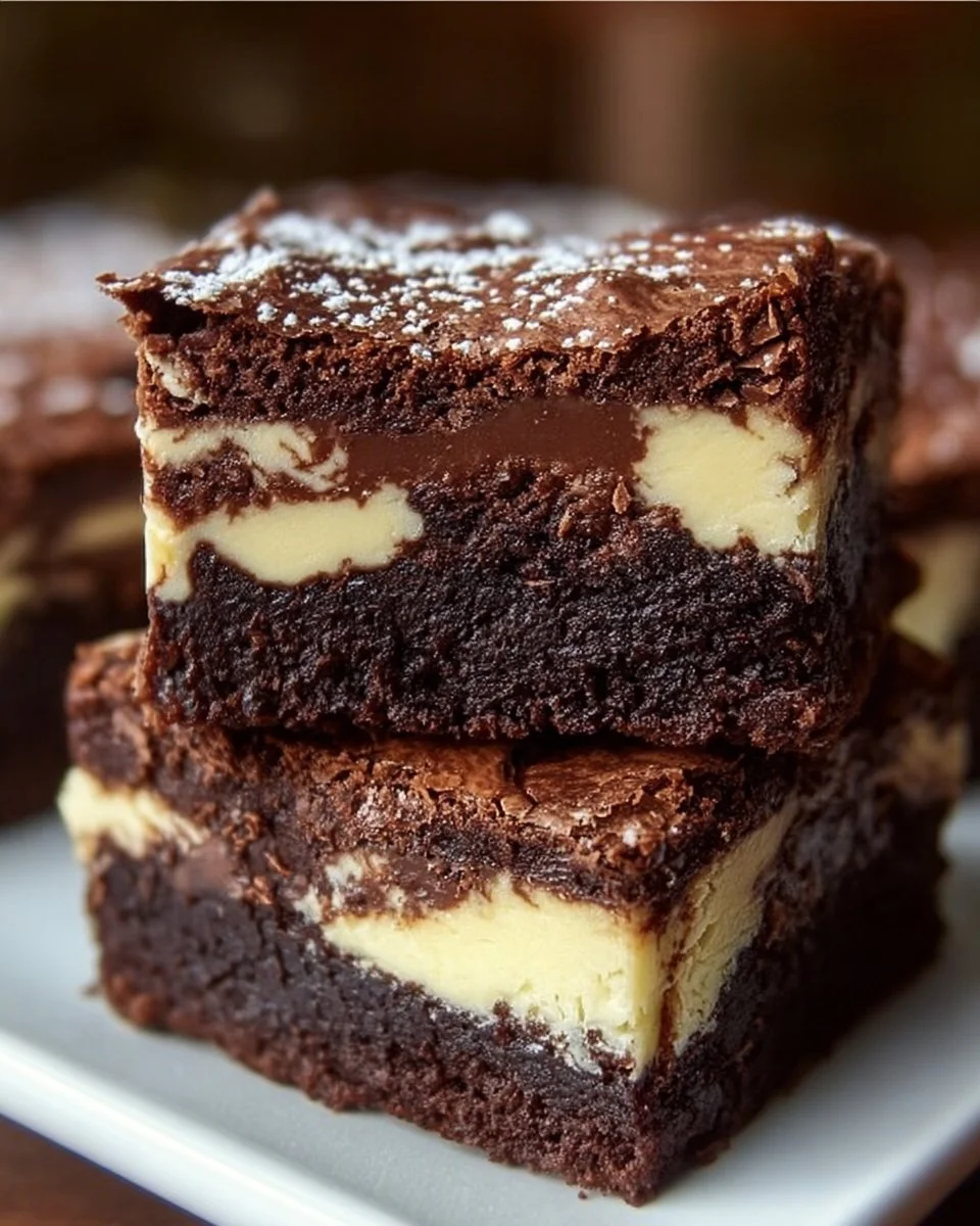 Frischkäse-Brownies: saftige Schokoladenleckerei mit cremiger Frischkäse-Füllung