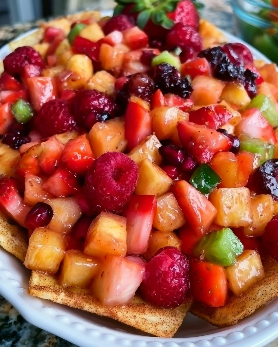 Frucht-Salsa mit Zimt-Zucker-Tortilla-Chips
