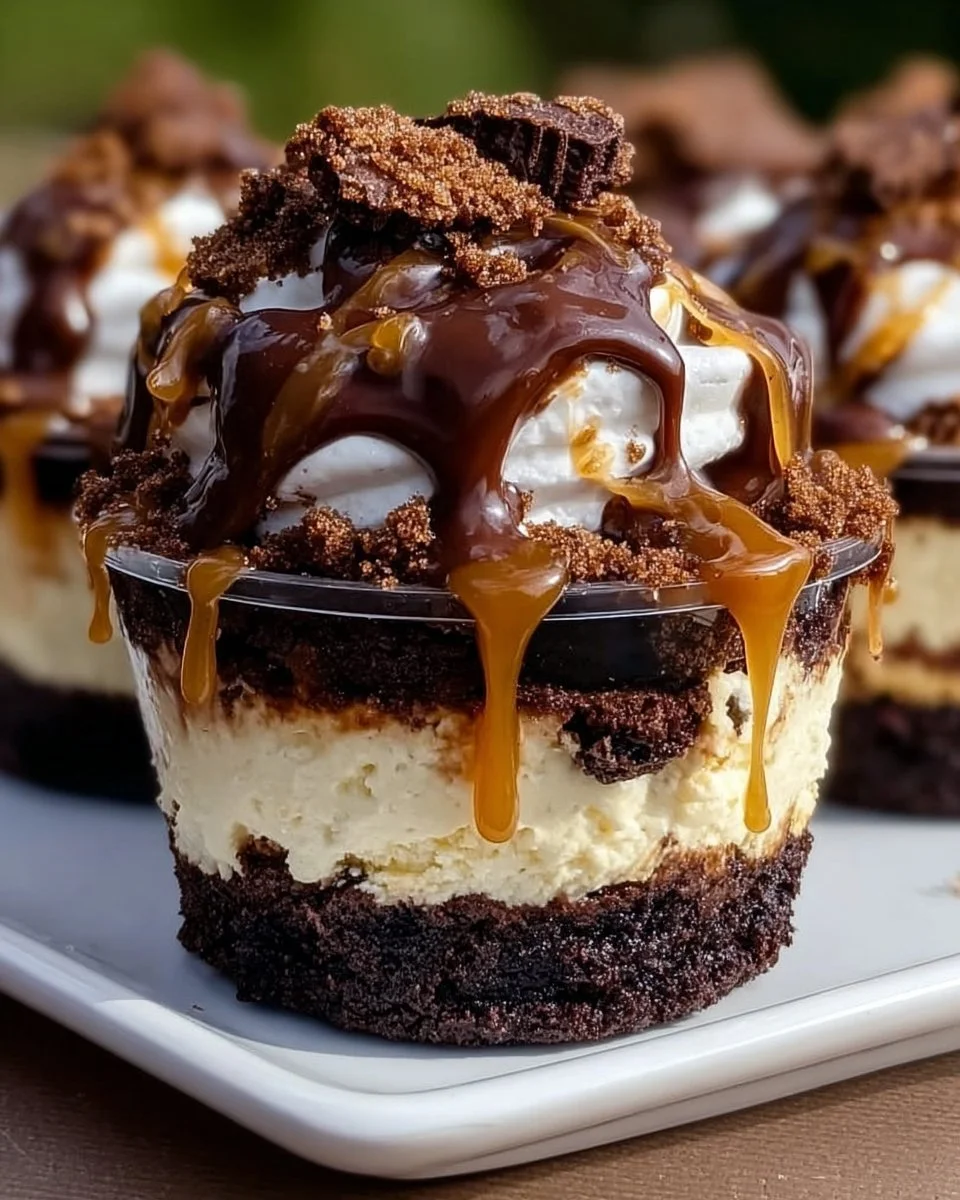 Genießen Sie Loaded Brownie Cheesecake Cups für einen süßen Ausbruch
