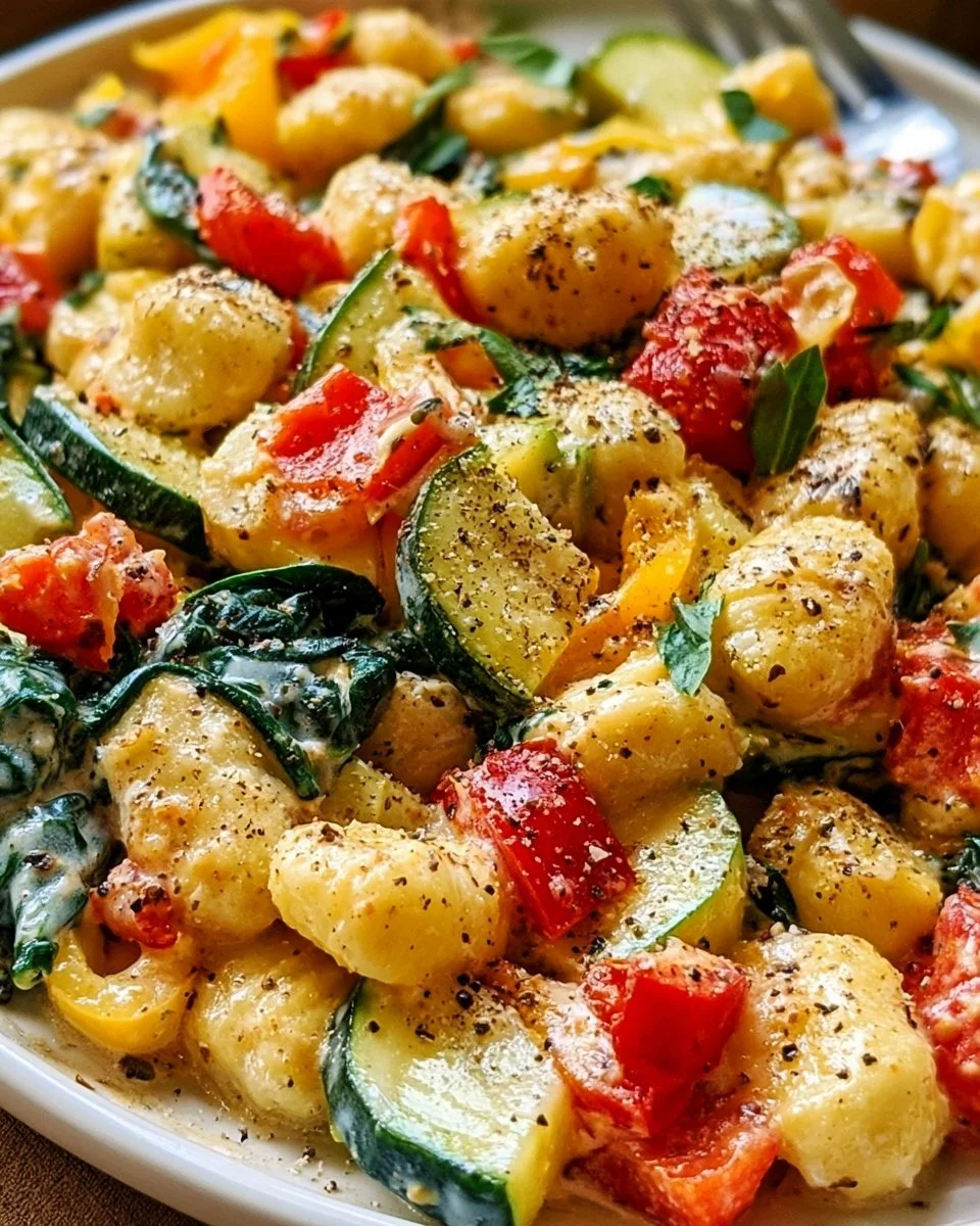 Gnocchi-Gemüse-Pfanne mit Frischkäse