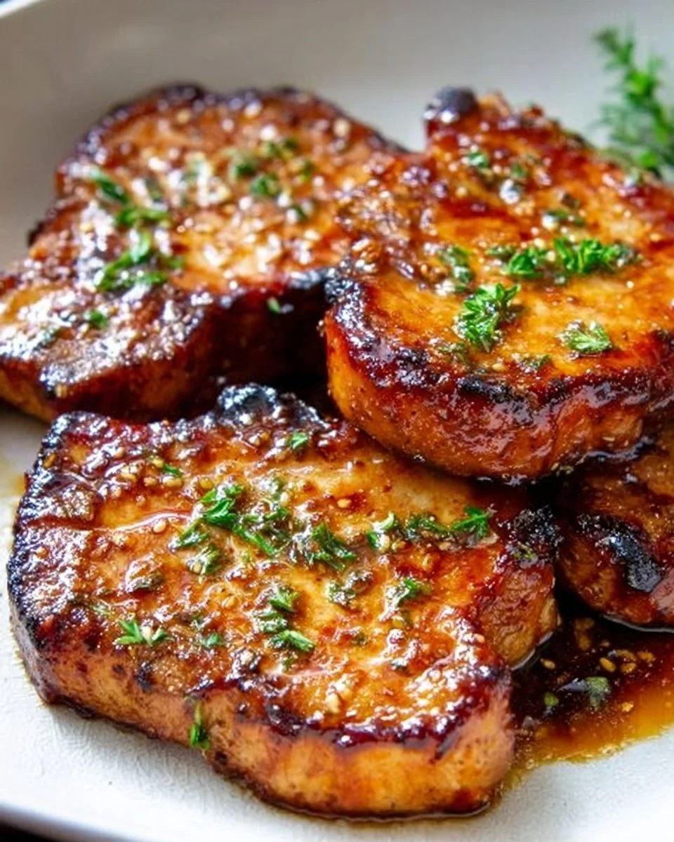Honig-Knoblauch-Schweinekoteletts