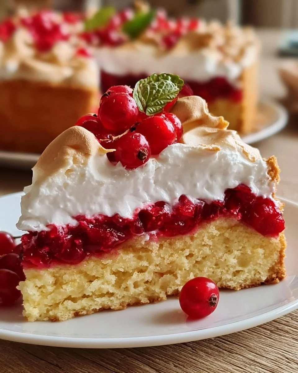 Johannisbeerkuchen mit Baiser