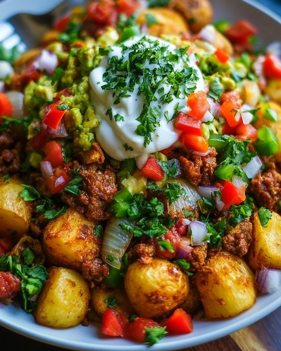 Kartoffel-Taco-Bowl-Mahlzeitvorbereitung einfach sättigend