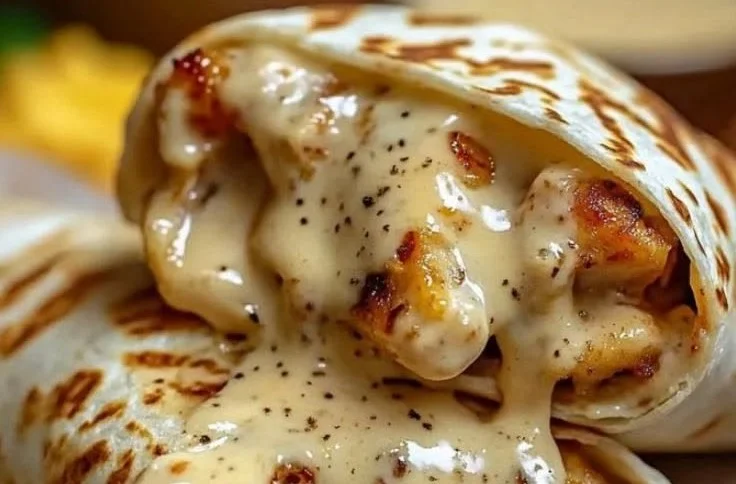 Käse-Garlic-Hühnchen-Wraps
