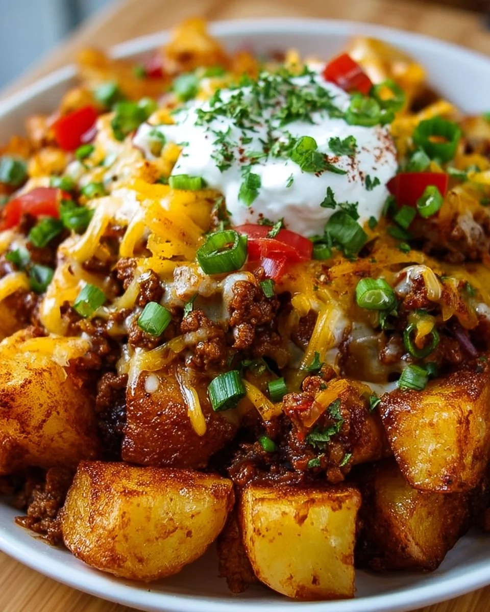 Käse-Taco-Kartoffeln