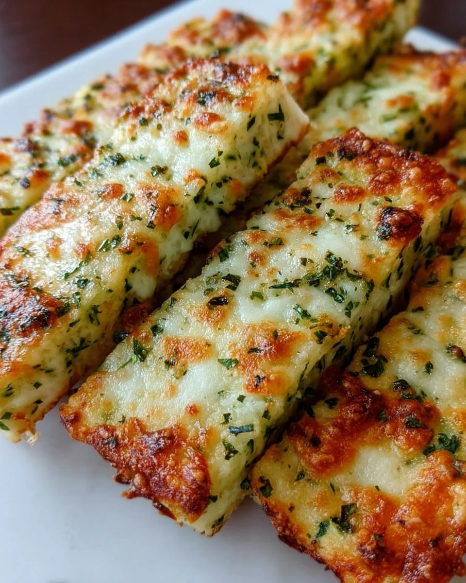 Leckere Käse-Zucchini-Brotsticks frisch aus dem Ofen