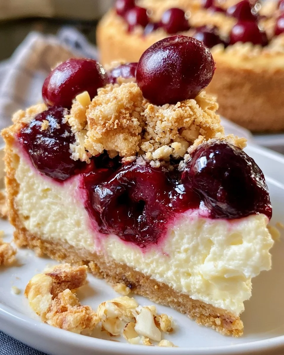 Käsekuchen mit Kirschen